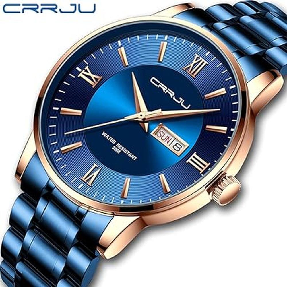 Men's CRRJU Luxury Watch: CRRJU Business Auto Date – Side View