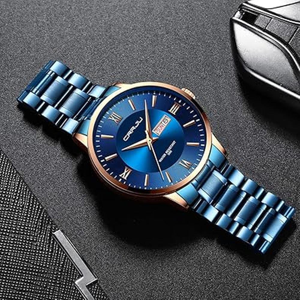 Men's CRRJU Luxury Watch: CRRJU Business Auto Date – In Use