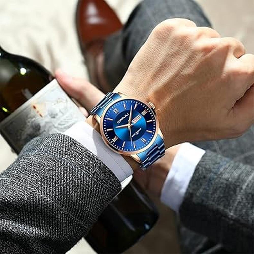 Men's CRRJU Luxury Watch: CRRJU Business Auto Date – Packaging