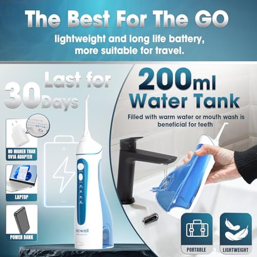 Nicwell Water Dental Flosser: Nicwell Professional Cordless – In Use