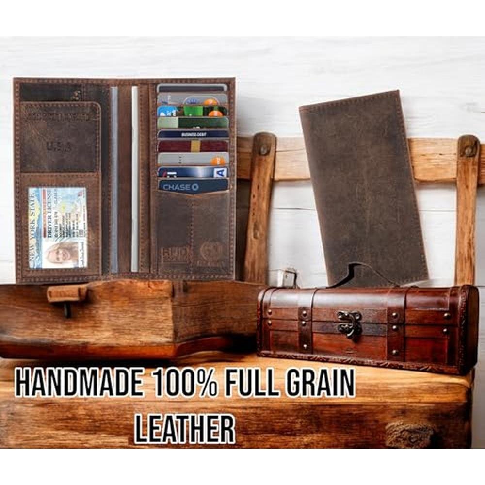 F&L CLASSIC Men's RFID Vintage Look Genuine Leather Long – Packaging