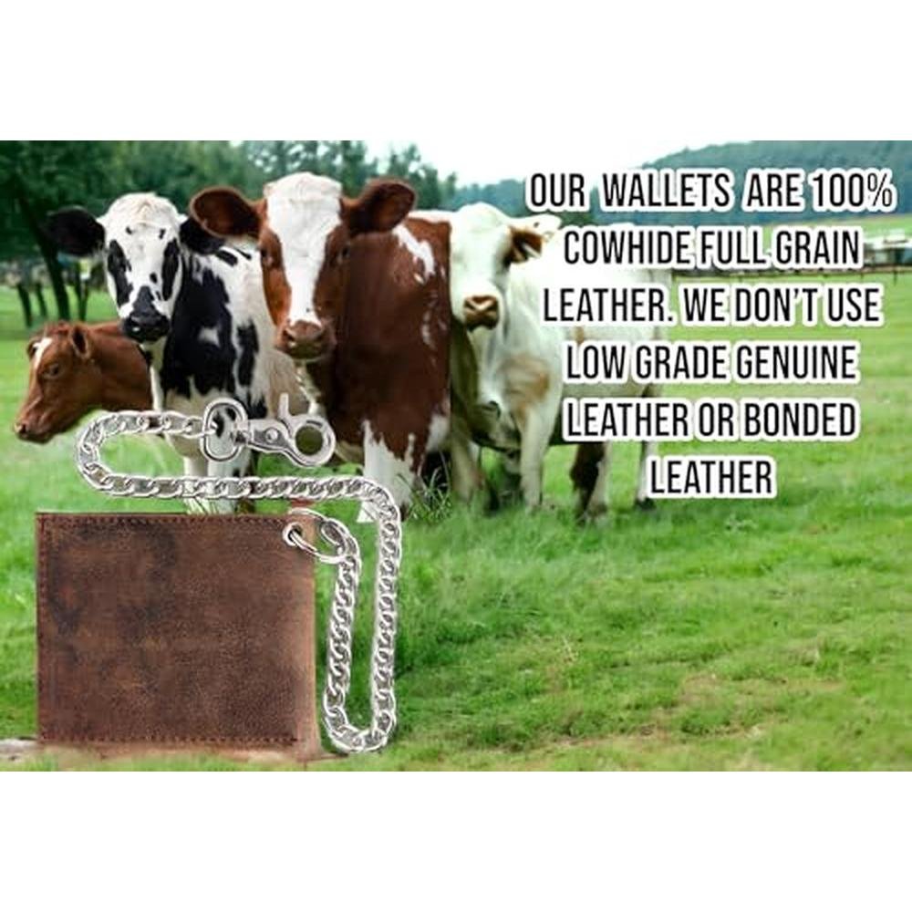 F&L CLASSIC RFID Blocking Mens bi-fold Style Cowhide – Close-up Detail