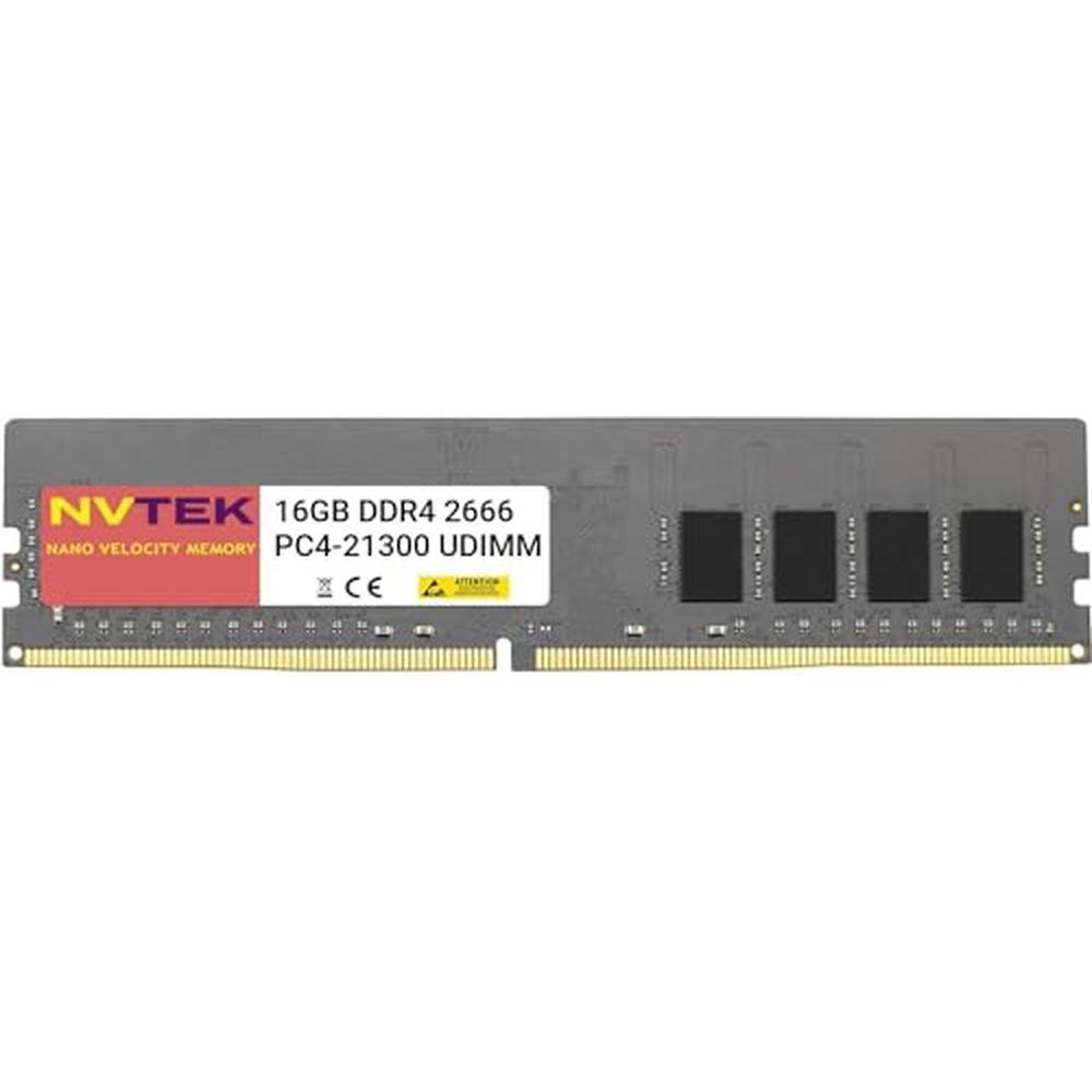 NVTEK 16GB: 1X16GB DDR4 2666MHZ PC4-21300 UDIMM 2Rx8 1.2V – Front View