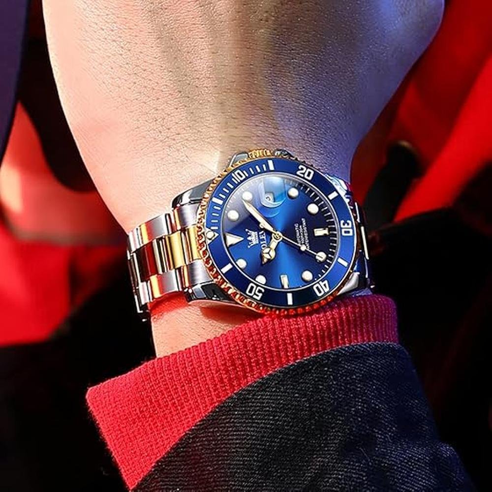 Watch Men: Olevs Automatic Watch for Men Big Face Business – Close-up Detail