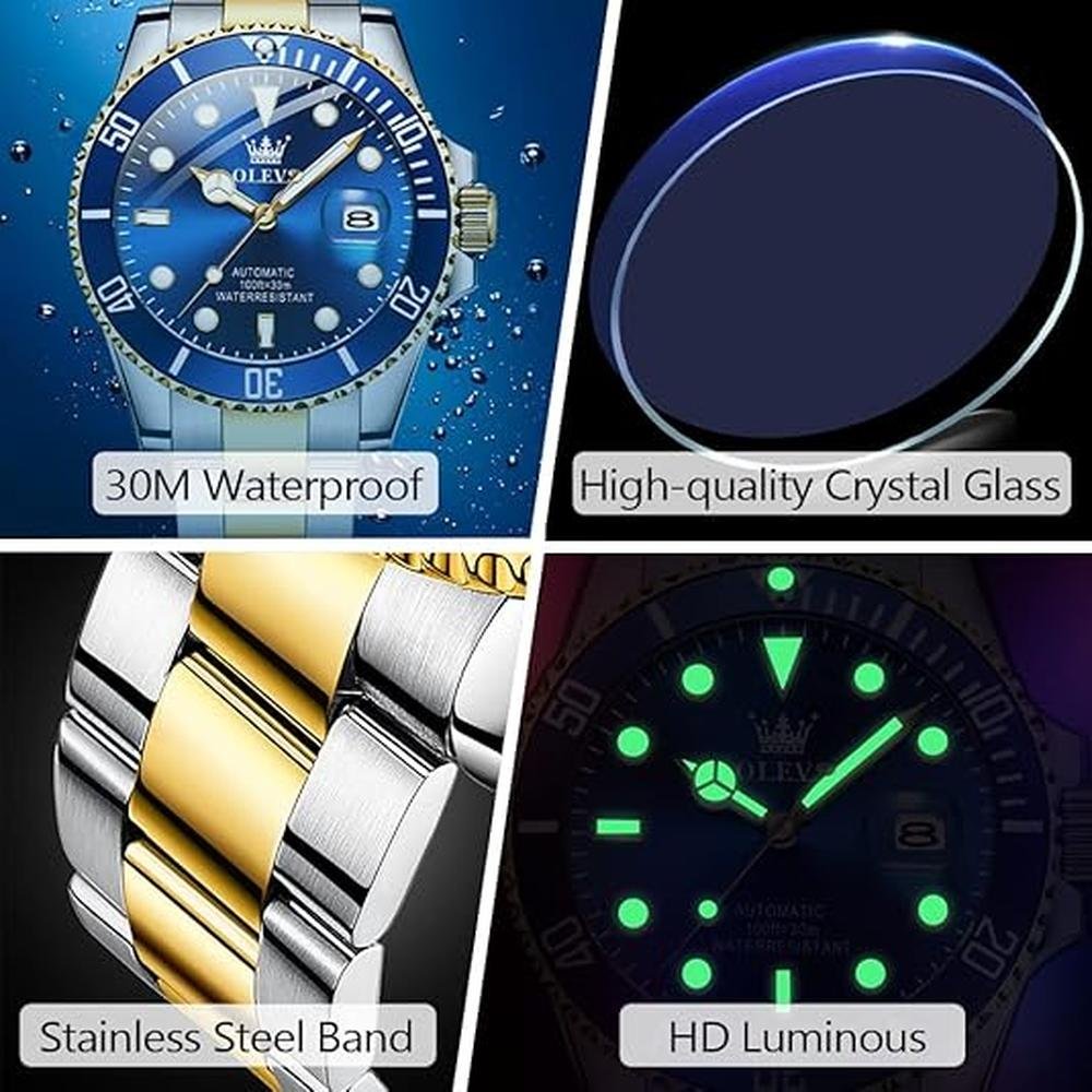 Watch Men: Olevs Automatic Watch for Men Big Face Business – Packaging