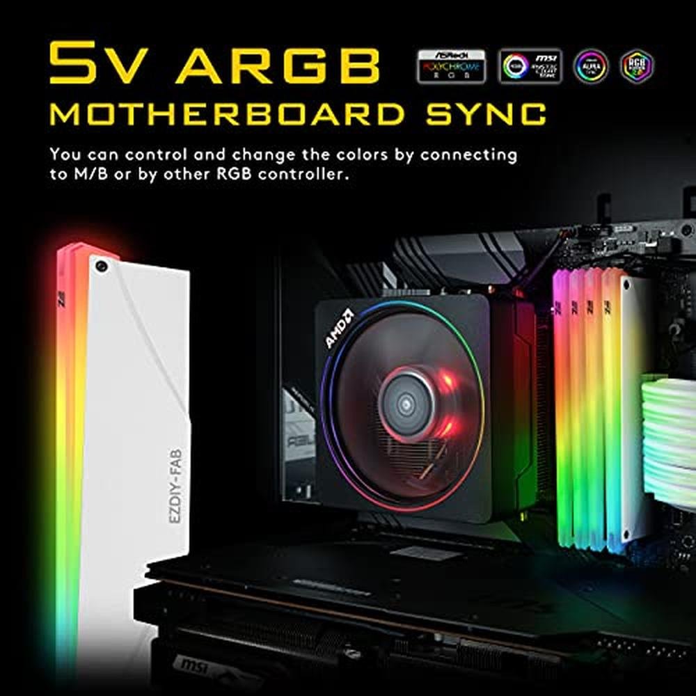 Sync EZDIY: EZDIY-FAB 5V ARGB Memory RAM Cooler DDR Heatsink – Side View