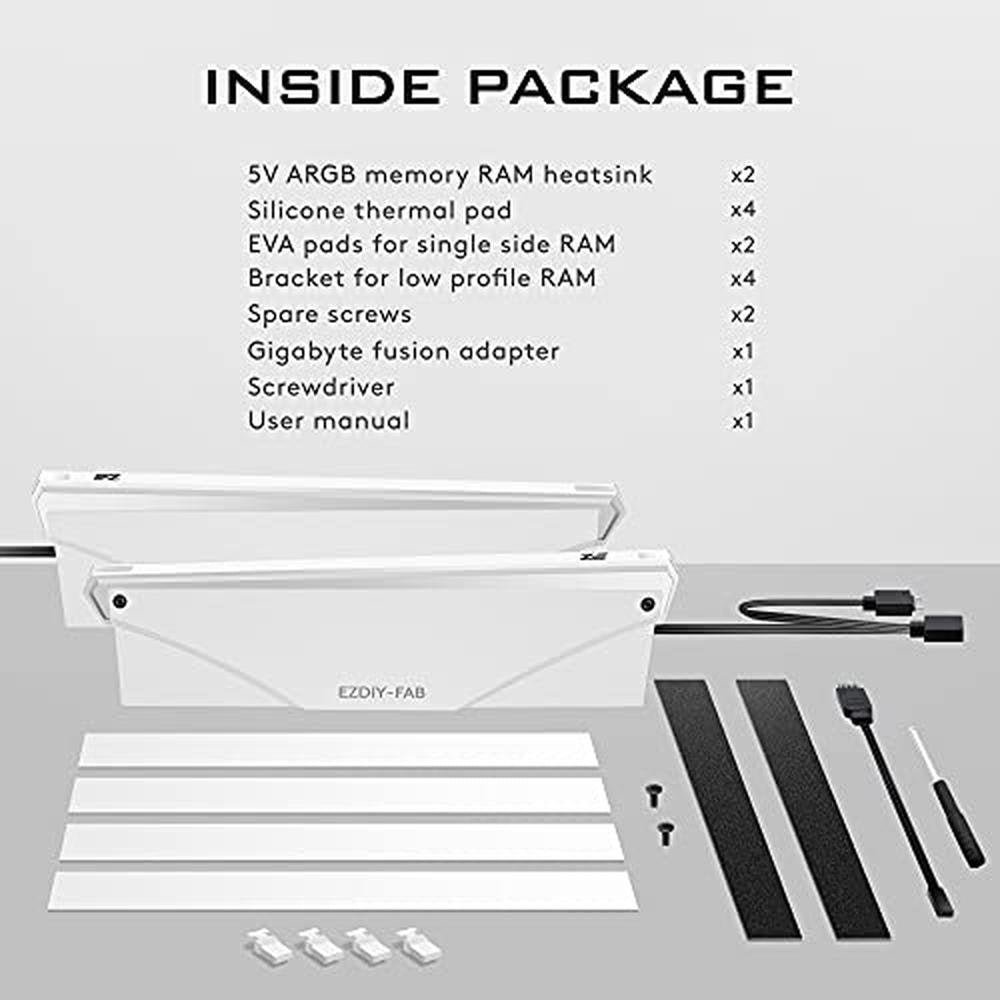 Sync EZDIY: EZDIY-FAB 5V ARGB Memory RAM Cooler DDR Heatsink – Close-up Detail