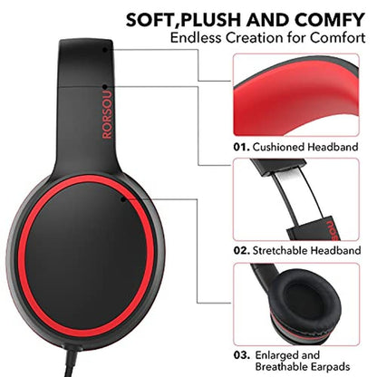 Headphones Rorsou: RORSOU R10 Over-Ear Headphones with – In Use