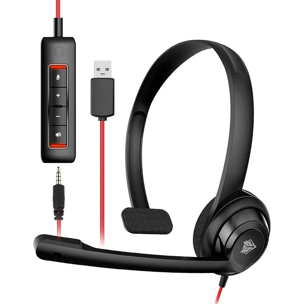 NUBWO HW02 USB Headset with Microphone Noise Cancelling – Front View