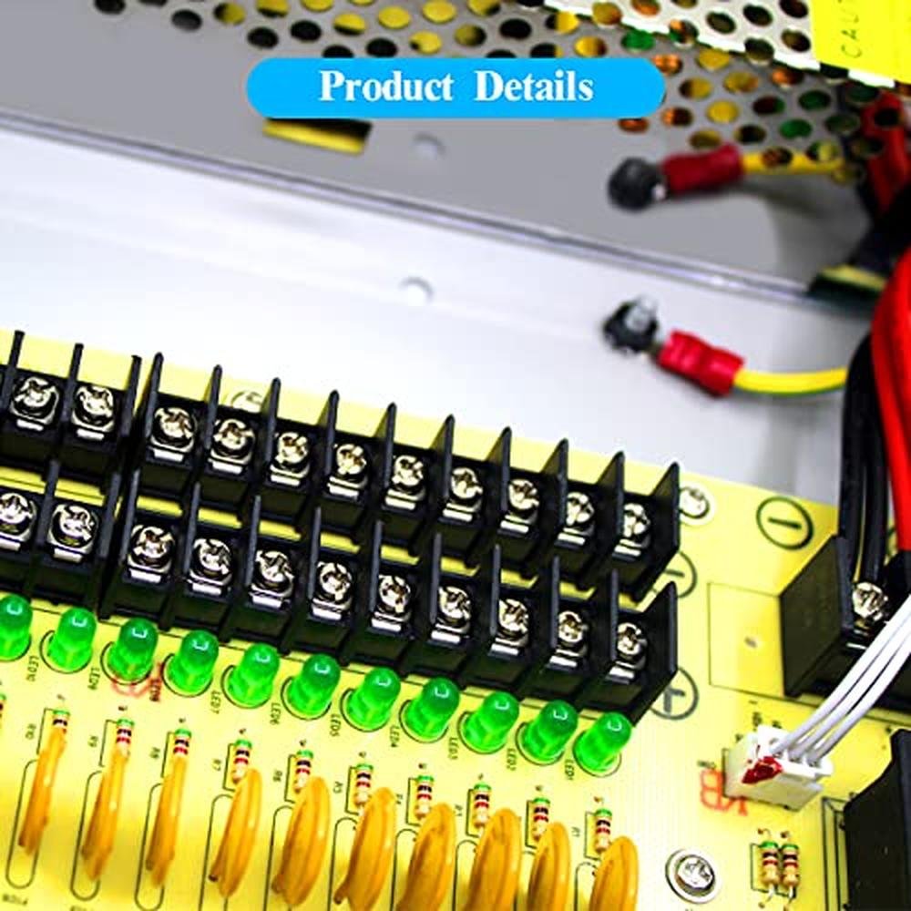 Channel 10A: 18 Channel 12V DC Output CCTV Power Supply Box – Packaging