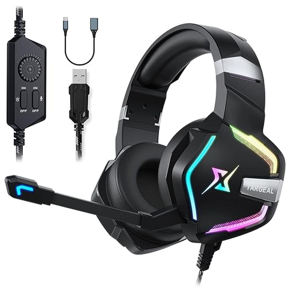 targeal 7.1 Surround Sound PC Gaming Headset for PS5 PS4 – Front View