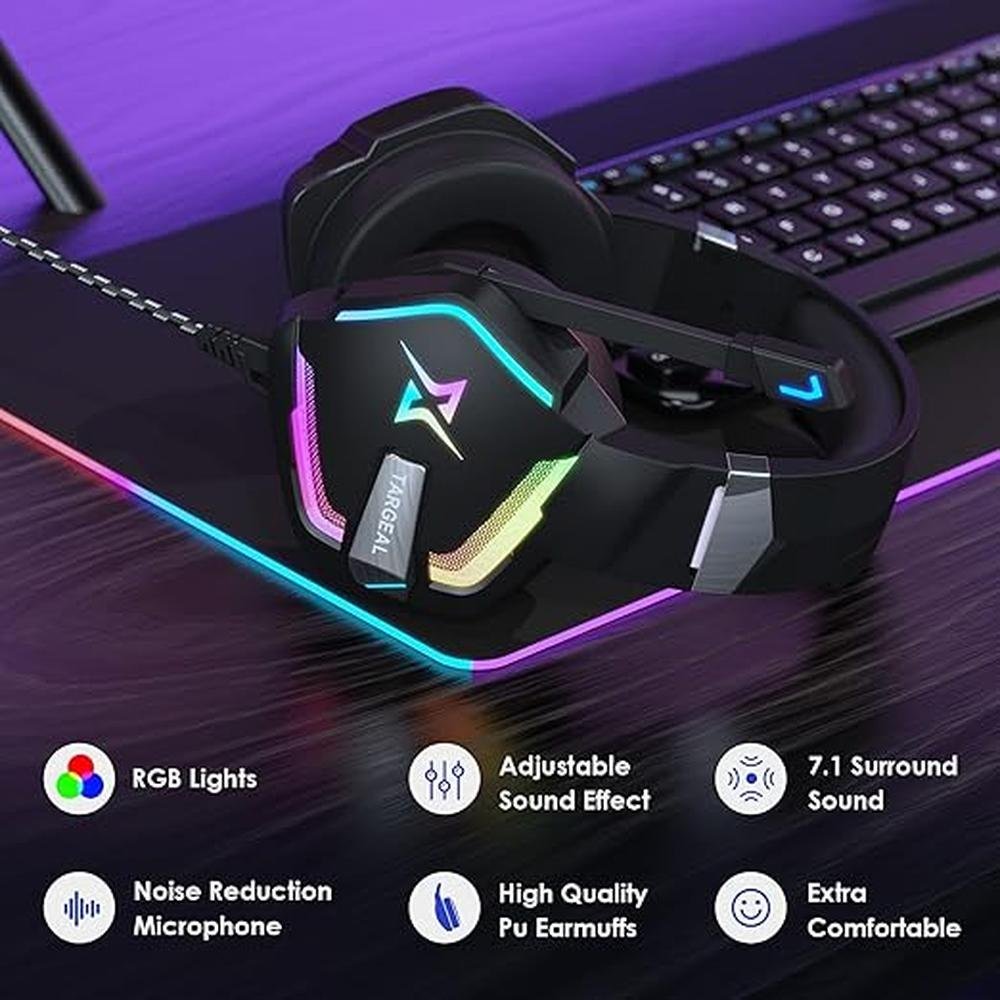 targeal 7.1 Surround Sound PC Gaming Headset for PS5 PS4 – Side View