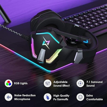 targeal 7.1 Surround Sound PC Gaming Headset for PS5 PS4 – Side View
