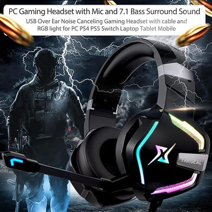 targeal 7.1 Surround Sound PC Gaming Headset for PS5 PS4 – Close-up Detail