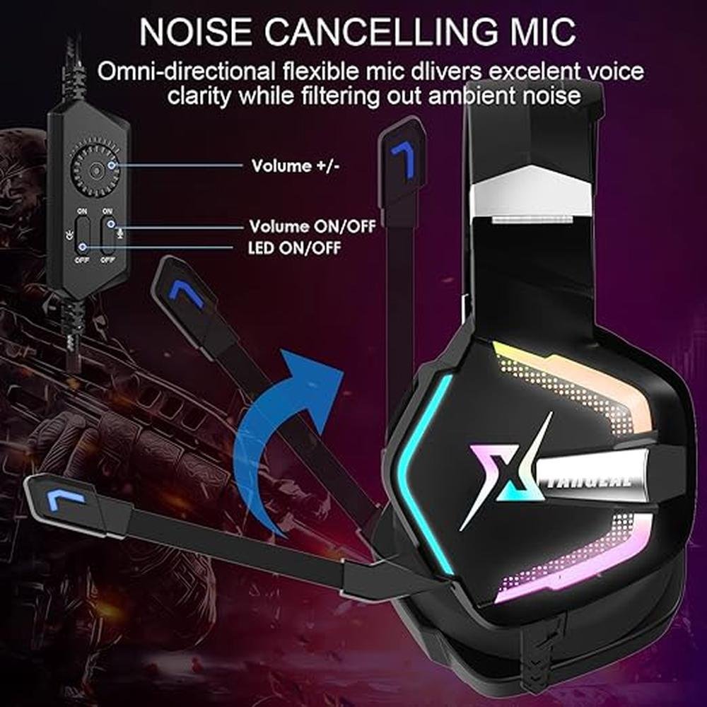 targeal 7.1 Surround Sound PC Gaming Headset for PS5 PS4 – In Use