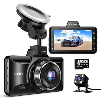 AZDOME M01 Dual Dash Cam: Front and Rear 1080p & 720p – Front View