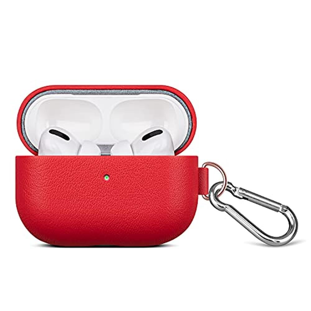 Leather Case: Lopie Luxury Airpods Pro Case with Keychain – Front View