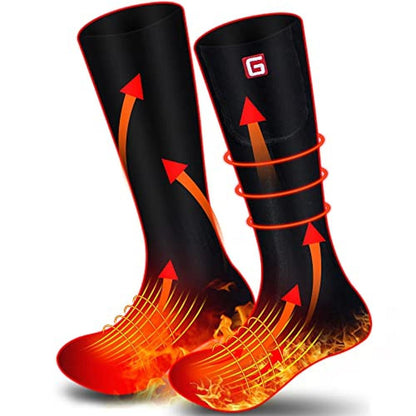 Heated Men's Socks: Electric Rechargeable Battery Heated – Front View