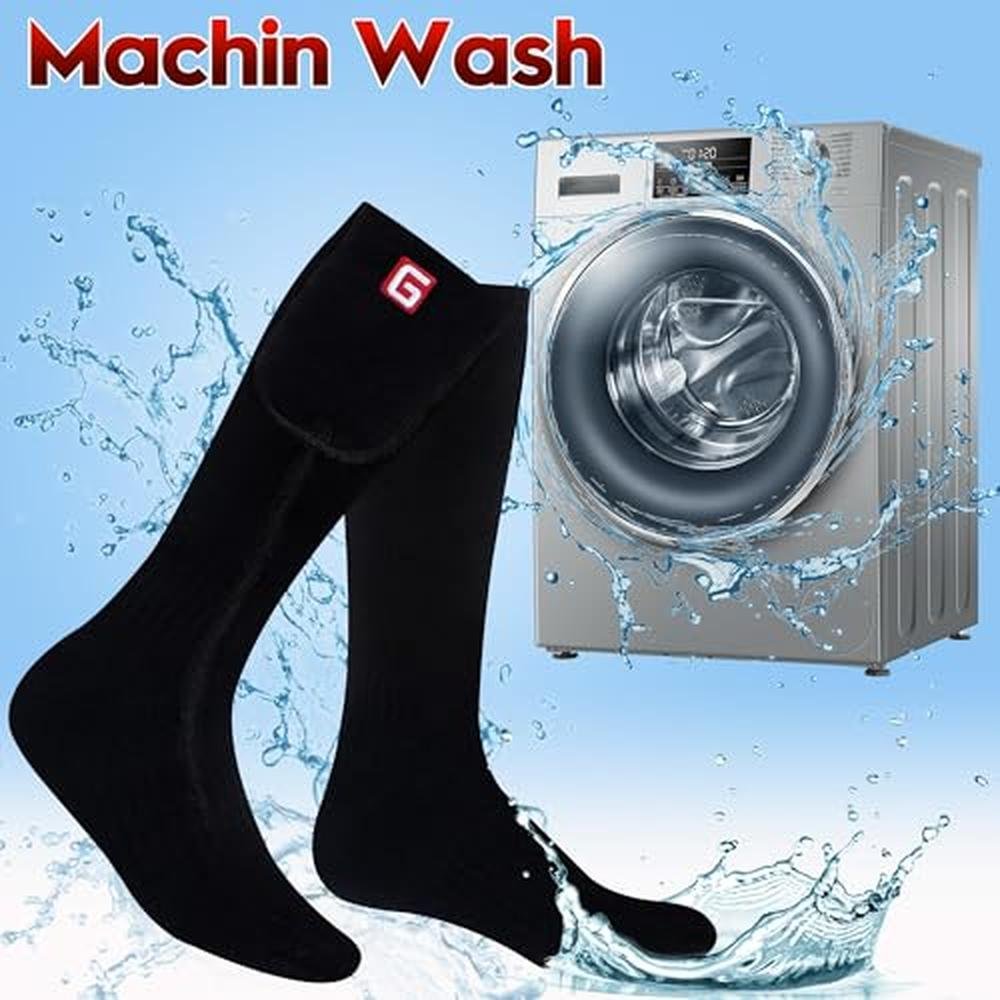 Heated Men's Socks: Electric Rechargeable Battery Heated – Close-up Detail