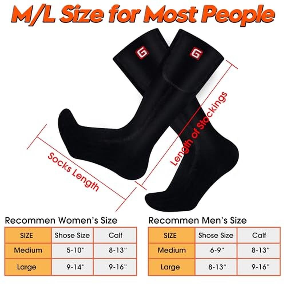 Heated Men's Socks: Electric Rechargeable Battery Heated – In Use