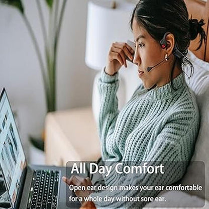 Headphones Mic: Youthwhisper Bone Conduction Bluetooth Open – In Use