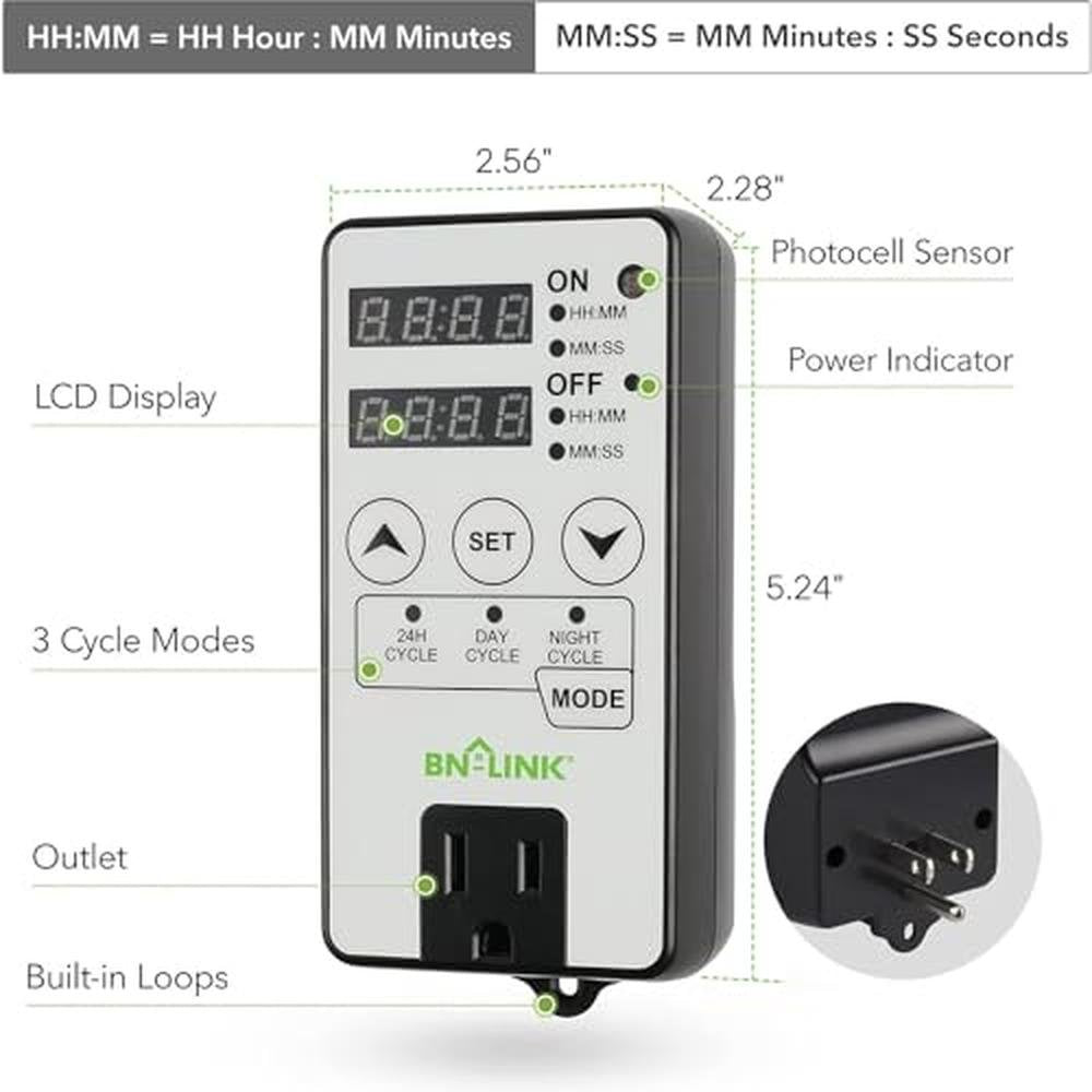 Timer Outlet: BN-LINK Timer Outlet – Side View