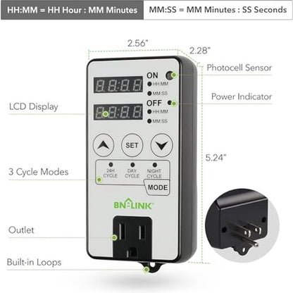 Timer Outlet: BN-LINK Timer Outlet – Side View