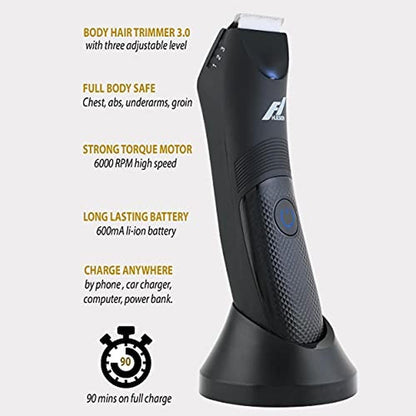 Body Trimmer for Men: Fhuesion Manscape Trimmer IPX7 – Close-up Detail