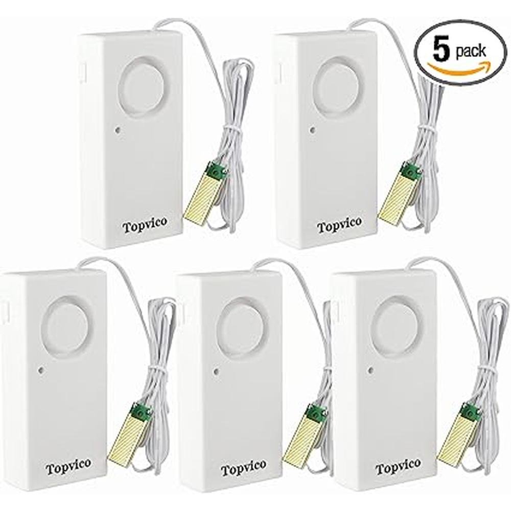 Water Leak Detector: Topvico 120dB Loud Siren – Front View