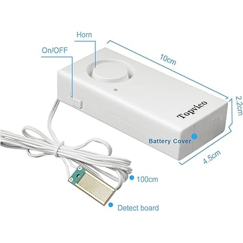 Water Leak Detector: Topvico 120dB Loud Siren – In Use