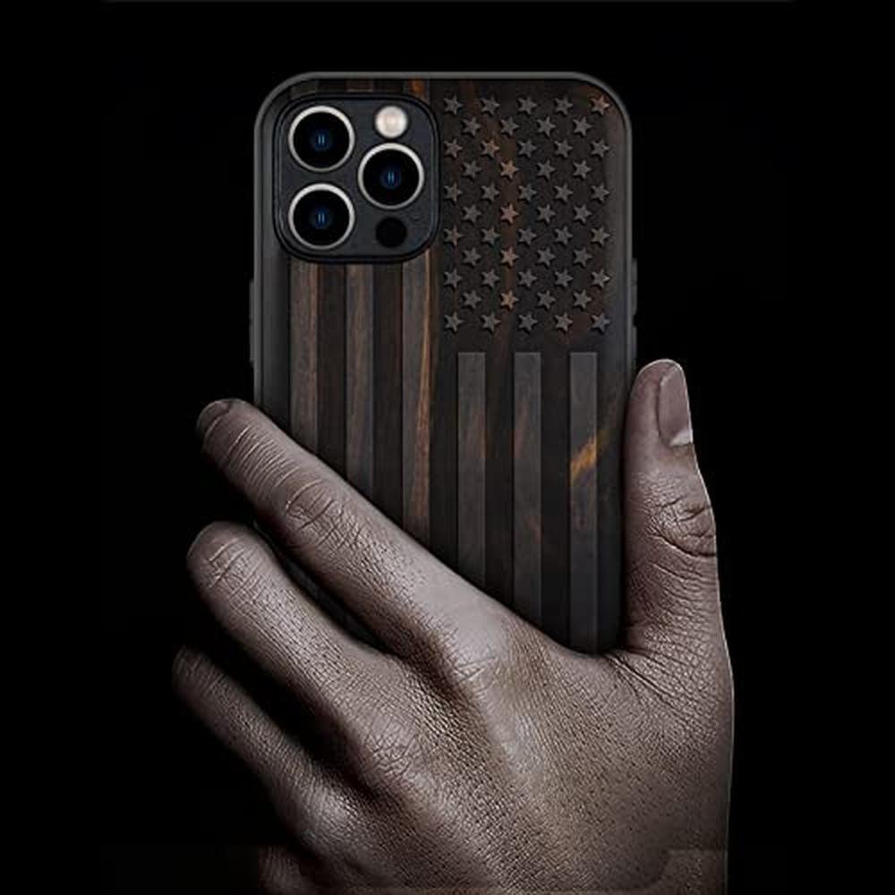 Wood Case: Carveit Magnetic iPhone 12 Pro Case Natural Wood – Side View