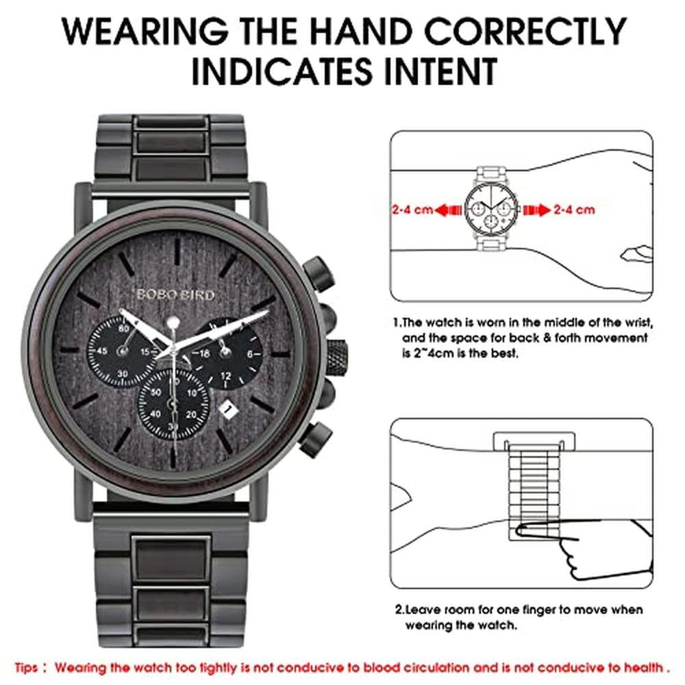 Watch Husband: 2win Engraved Wooden Watch for Men – Close-up Detail