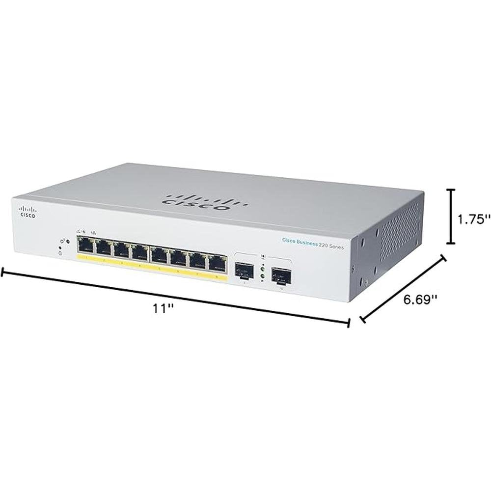Cisco Business CBS220-8T-E-2G Smart Switch – Side View