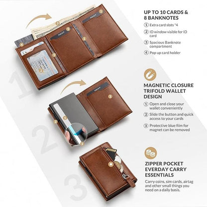 Wallet Cards: VULKIT Card Holder Wallet with Magnetic – Side View