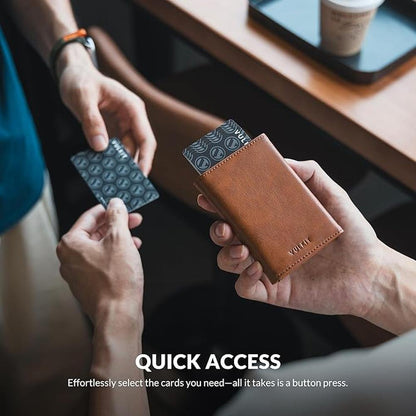 Wallet Cards: VULKIT Card Holder Wallet with Magnetic – Close-up Detail