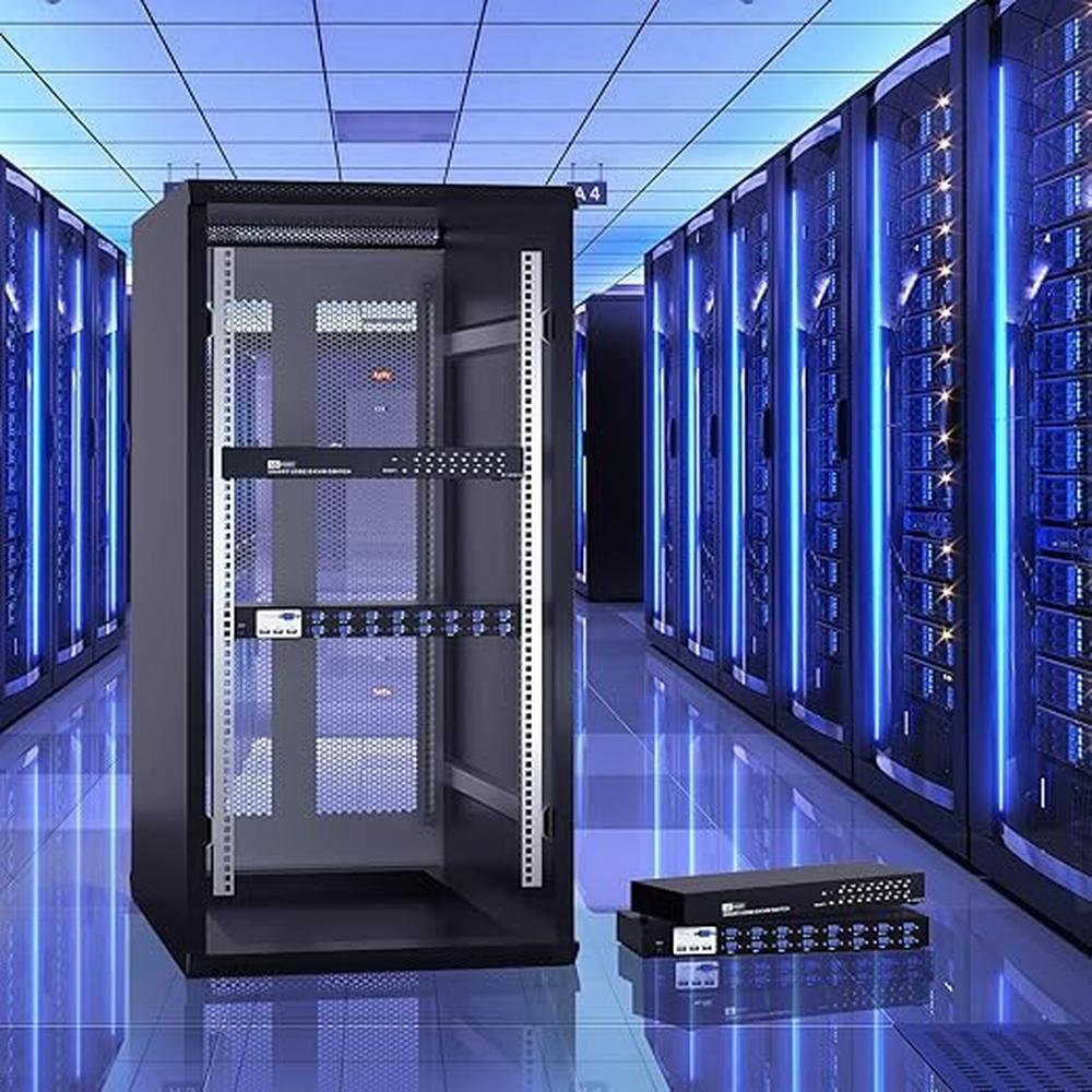 KVM Rack: Yinker 16-Port KVM Switch with VGA and IR Remote – Packaging