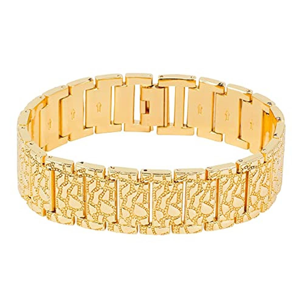 Techno Pave: Men's 45mm Nugget Design Watch & Bracelet Set – In Use