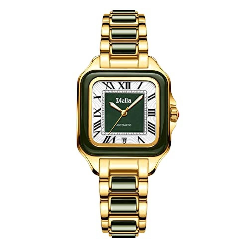 Women Diella: Diella Luxury Rectangle Dress Wrist Watch – Front View