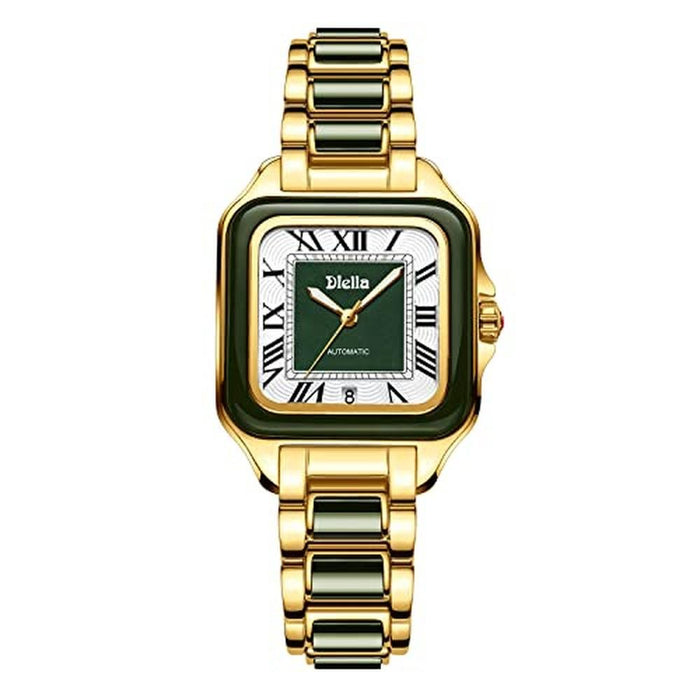 Women Diella: Diella Luxury Rectangle Dress Wrist Watch – Front View