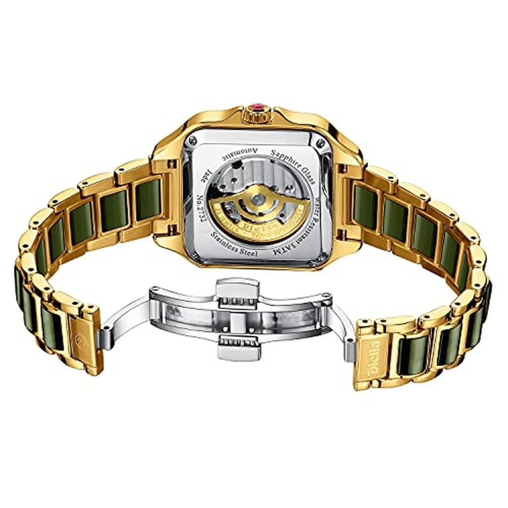 Women Diella: Diella Luxury Rectangle Dress Wrist Watch – Side View
