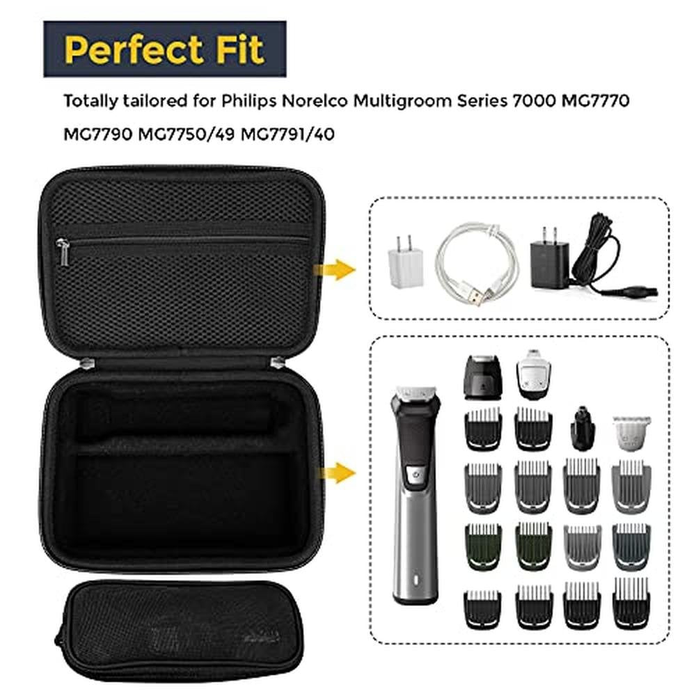 ProCase Hard Carrying Case: Norelco Multigroom Series 7000 – Side View