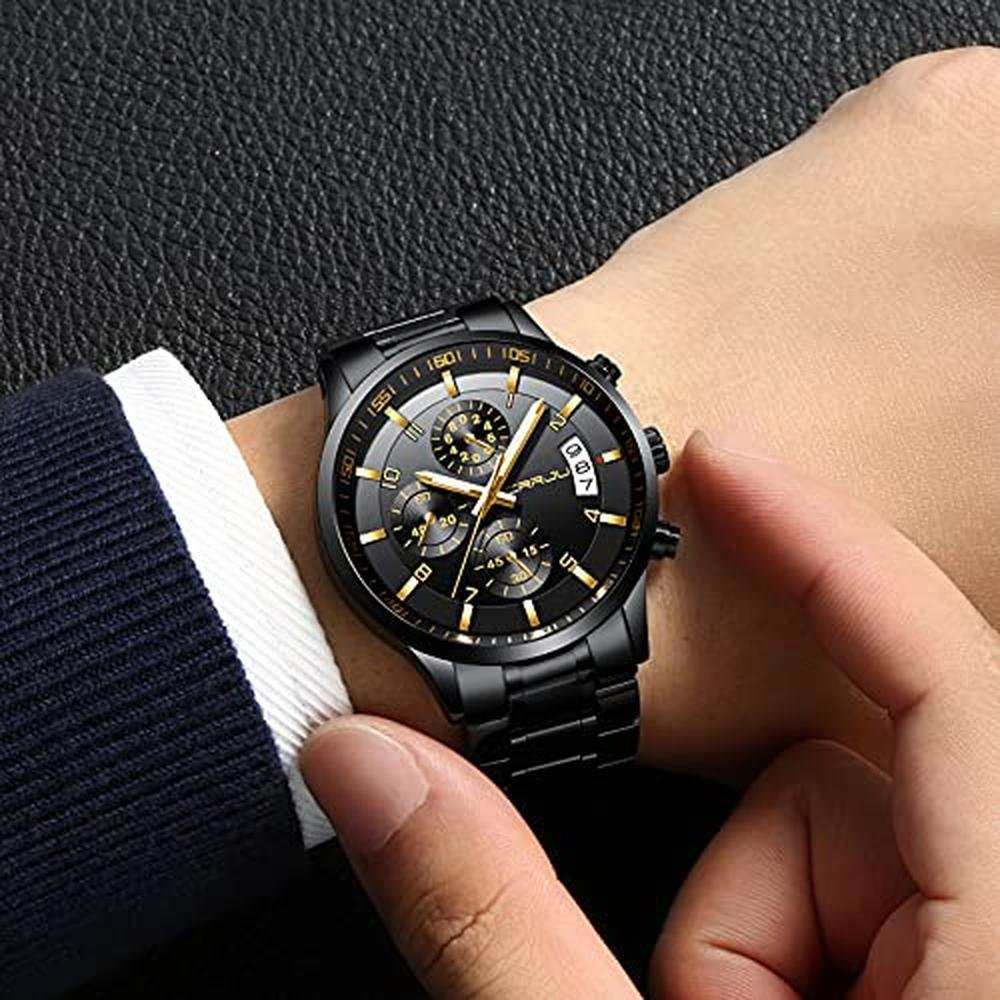 CRRJU Watches: Men's Fashion Luxury Casual Stainless Steel – Side View