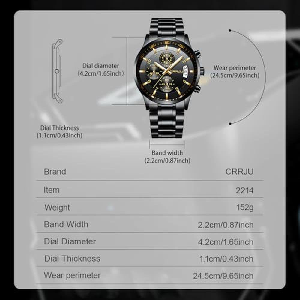 CRRJU Watches: Men's Fashion Luxury Casual Stainless Steel – In Use