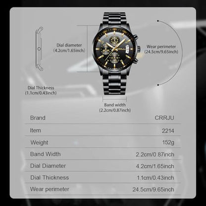 CRRJU Watches: Men's Fashion Luxury Casual Stainless Steel – In Use