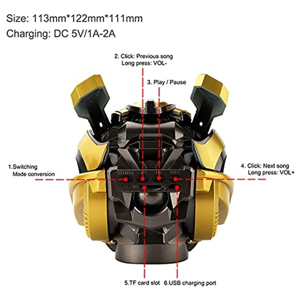 Techoboom Bumblebee Helmet: Portable Wireless Bluetooth – Close-up Detail