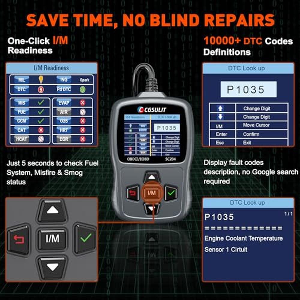 Code Analysis Tool: CGSULIT Scan Tool SC204 OBD2 Scanner – In Use