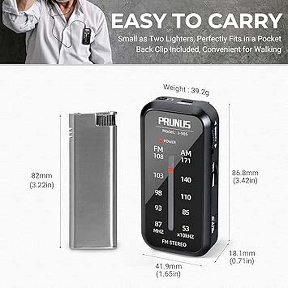 Radio Operated: PRUNUS J-985 Portable Battery Operated Radio – Close-up Detail
