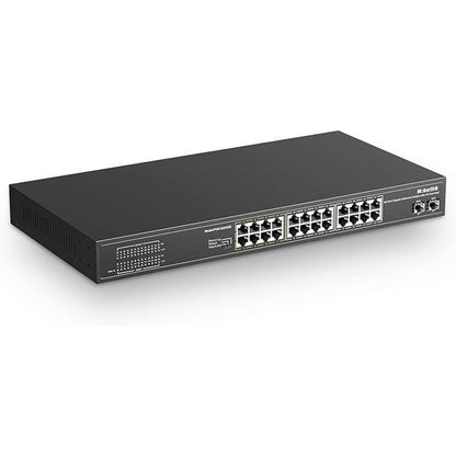 MokerLink 26 Port Gigabit PoE Switch – Front View