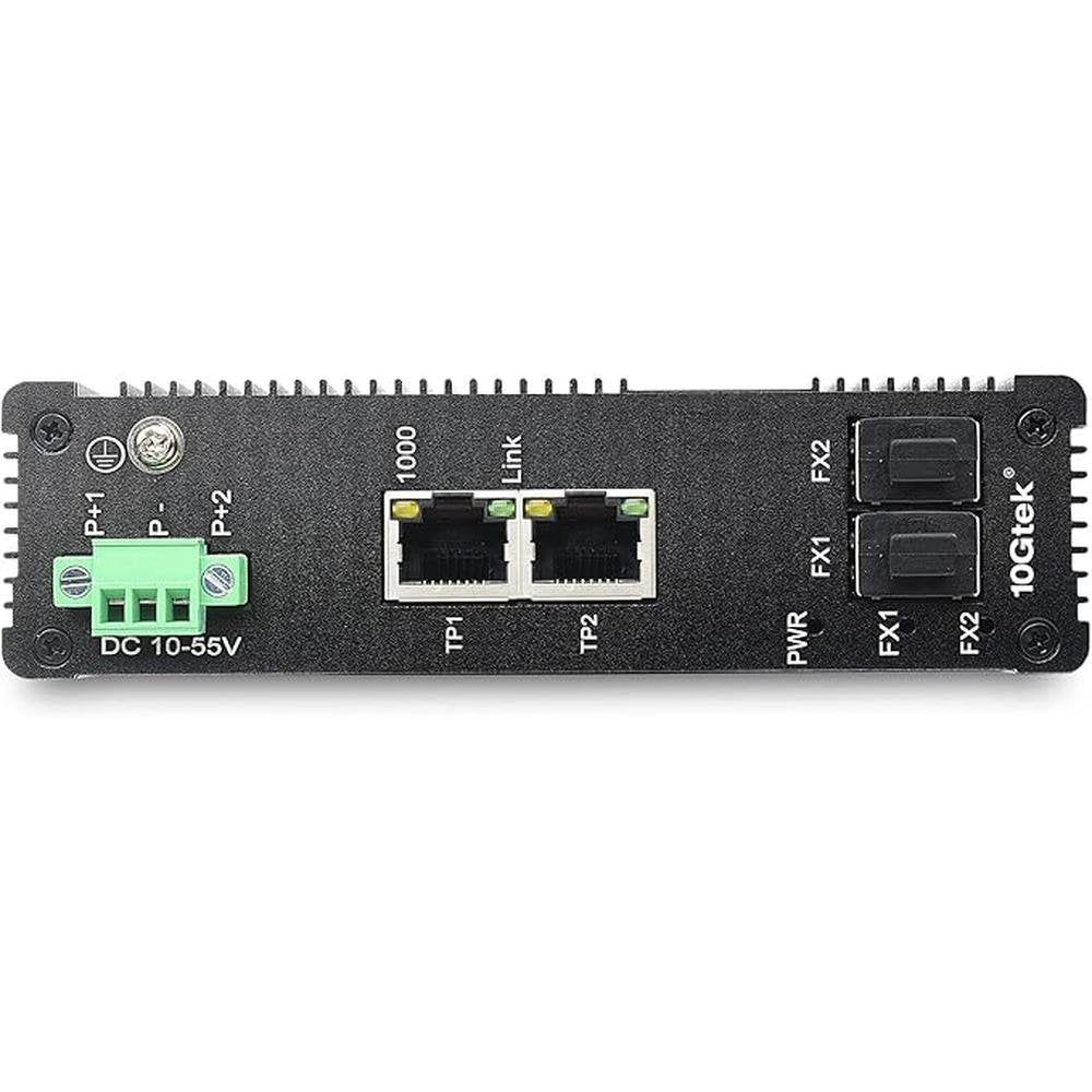 Industrial IP40: 4-Port Gigabit Ethernet Switch (w/20-km – Side View