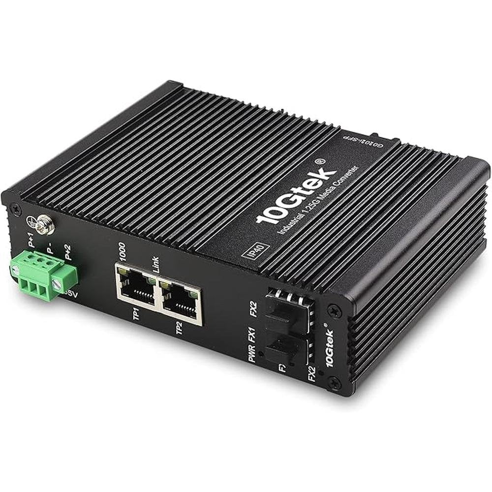 Industrial IP40: 4-Port Gigabit Ethernet Switch (w/20-km – Close-up Detail